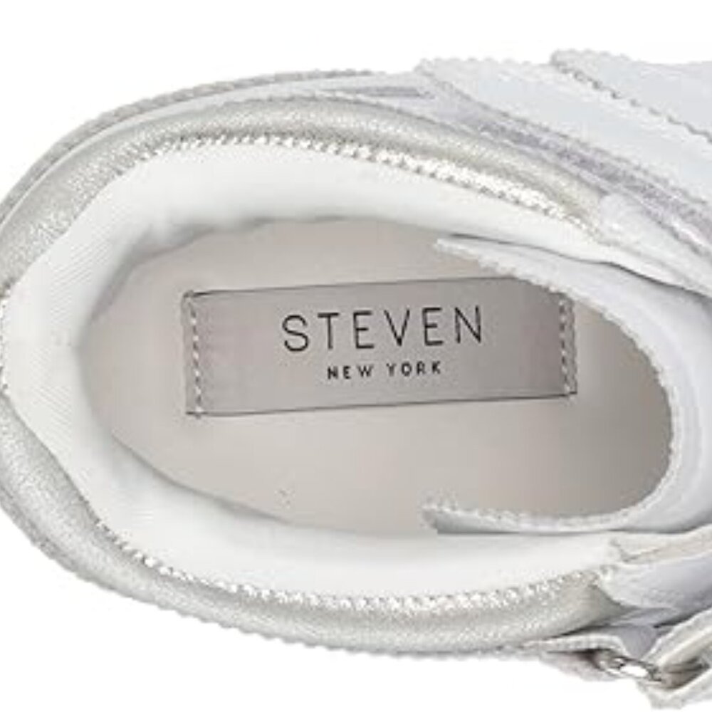 STEVEN by Steve Madden Women's Chevvie Sneaker, White Multi, 8 - Picture 4 of 6